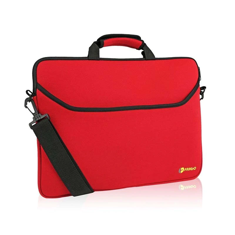 What is the proportion of material cost to total production cost for neoprene laptop sleeve?
