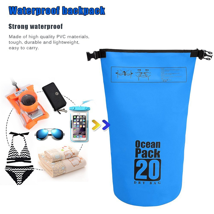 Prosperity go outdoors dry bag with innovative transparent window design open water swim buoy flotation device