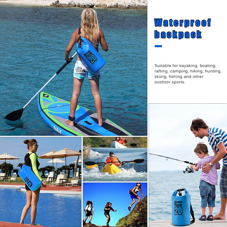 lightgo outdoors dry bag with adjustable shoulder strap open water swim buoy flotation device-12