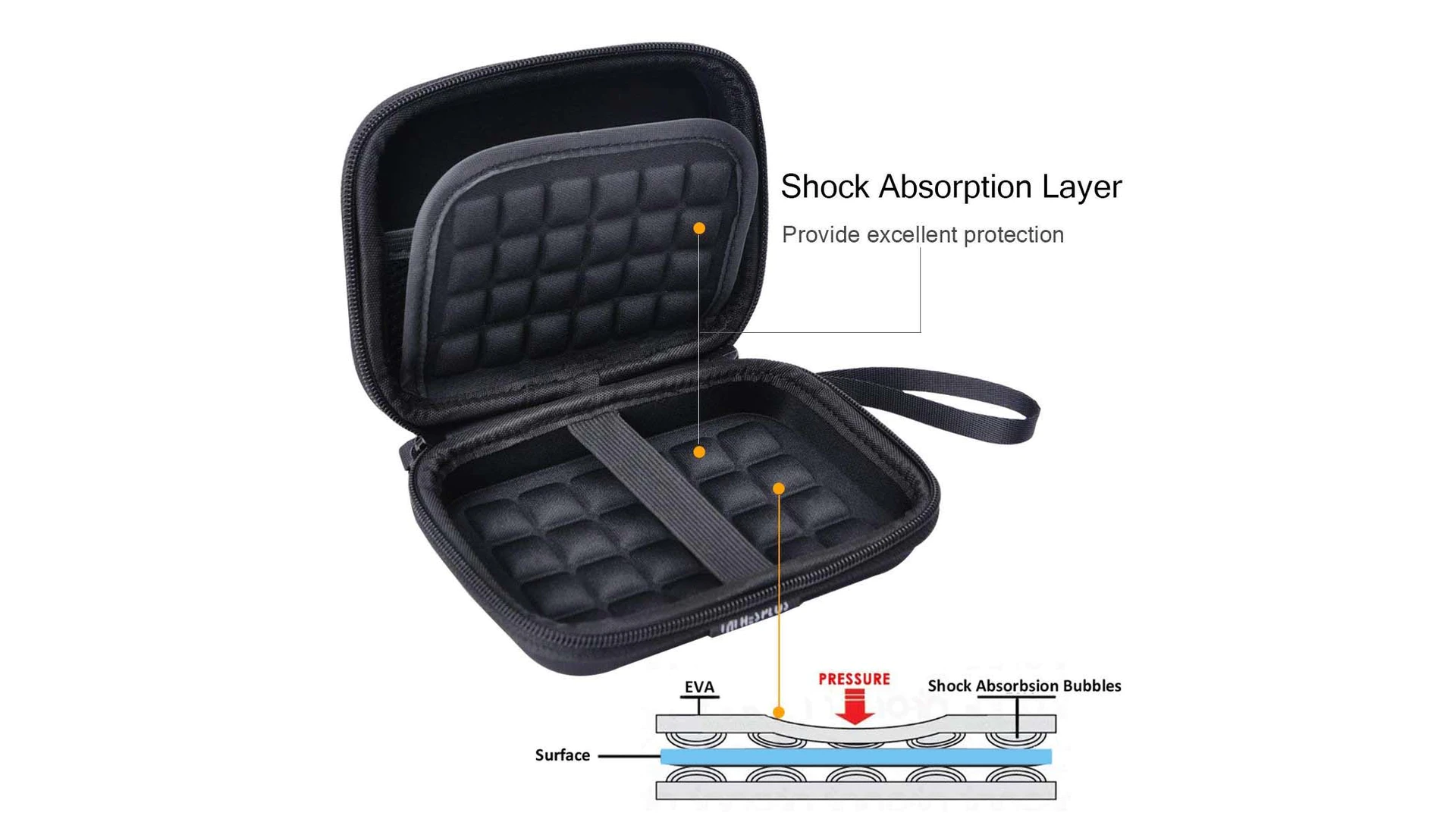 portable eva travel case with strap for brushes