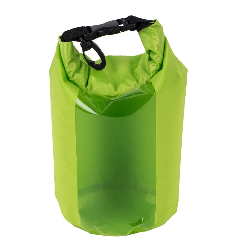 Prosperity dry pack bag with innovative transparent window design open water swim buoy flotation device