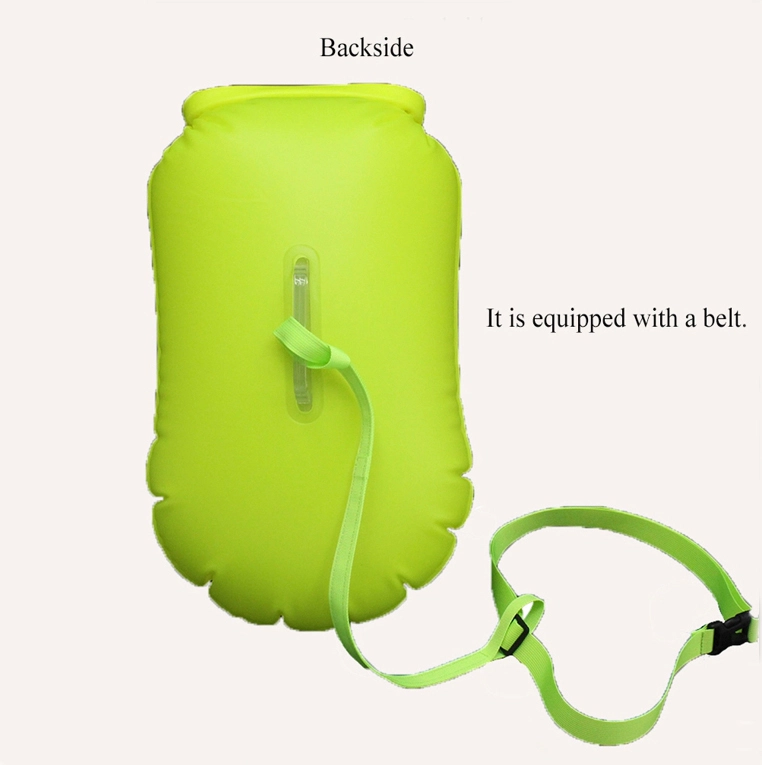 Open water swim buoy flotation device with dry bag  for swimmers
