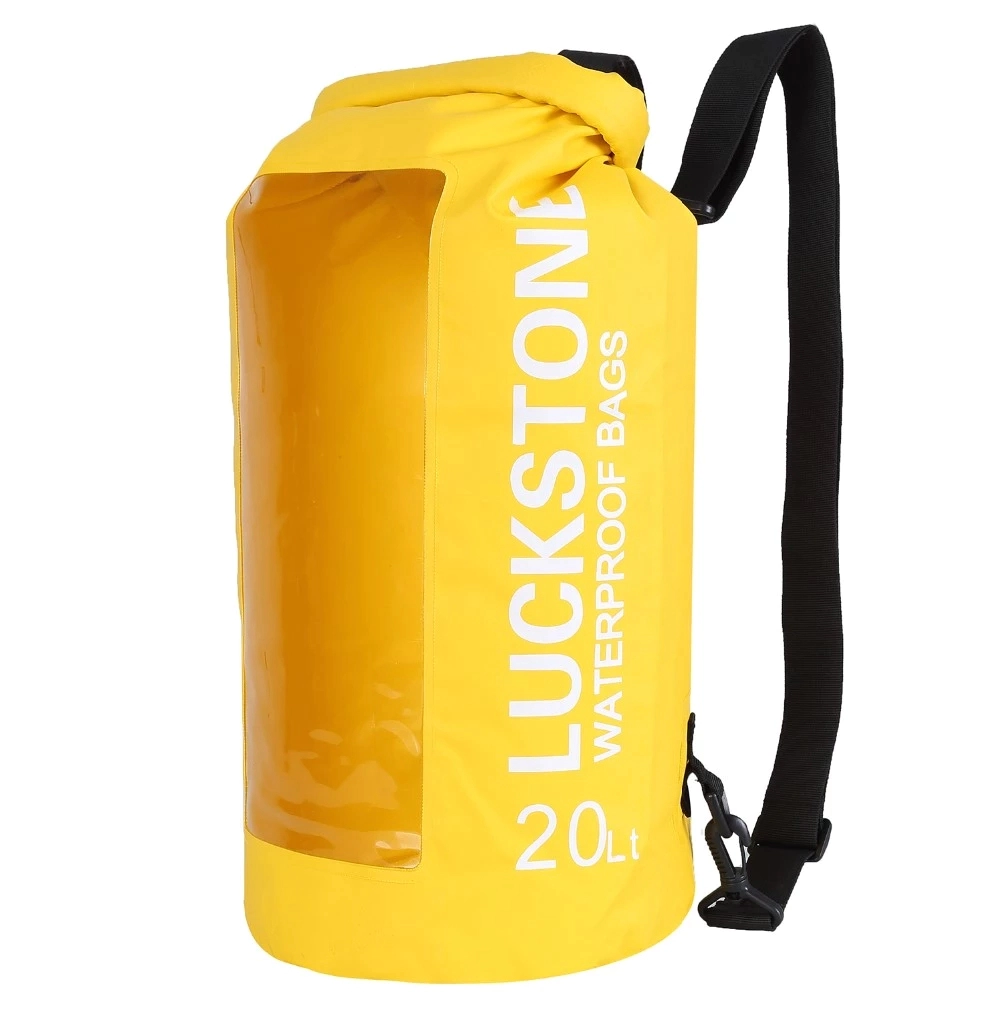 Floating waterproof dry bag with  innovative transparent window design