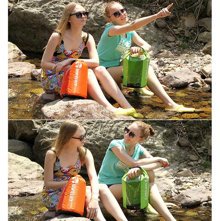 Prosperity drybag with innovative transparent window design for rafting