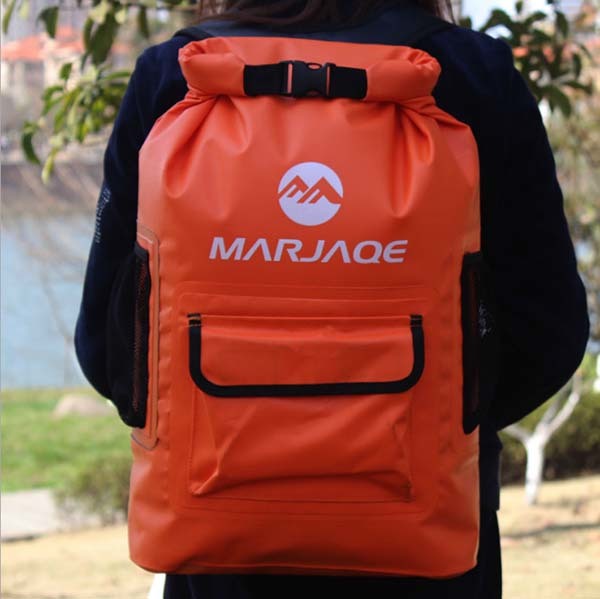 outdoor drybag with innovative transparent window design for boating