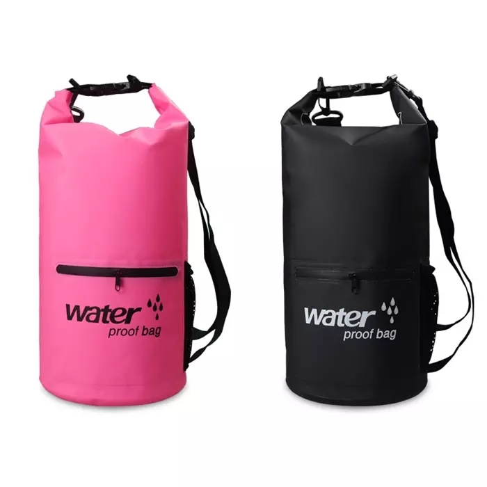Prosperity polyester dry bag with strap with innovative transparent window design for kayaking