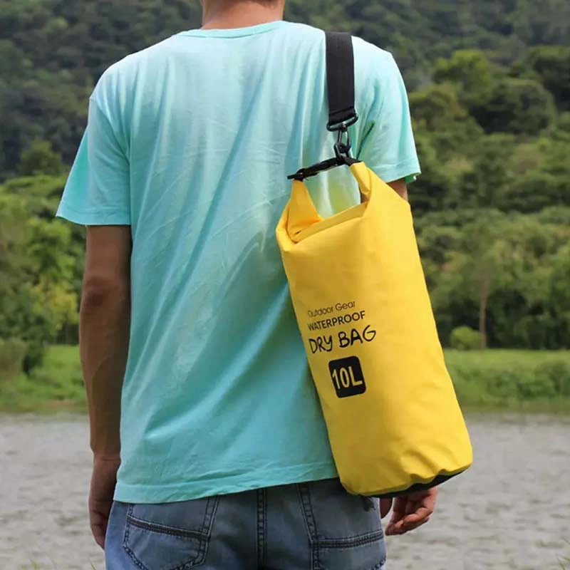 outdoor dry bag with adjustable shoulder strap open water swim buoy flotation device