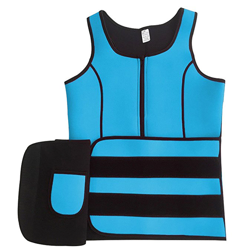 Neoprene vest suit with adjustable shaper waist trainer belt