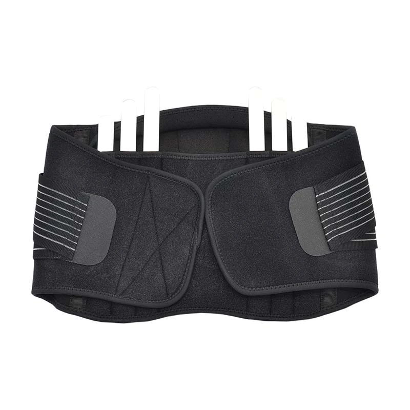 Removable steel stabilizers adjustable double pull straps breathable neoprene  lumbar support