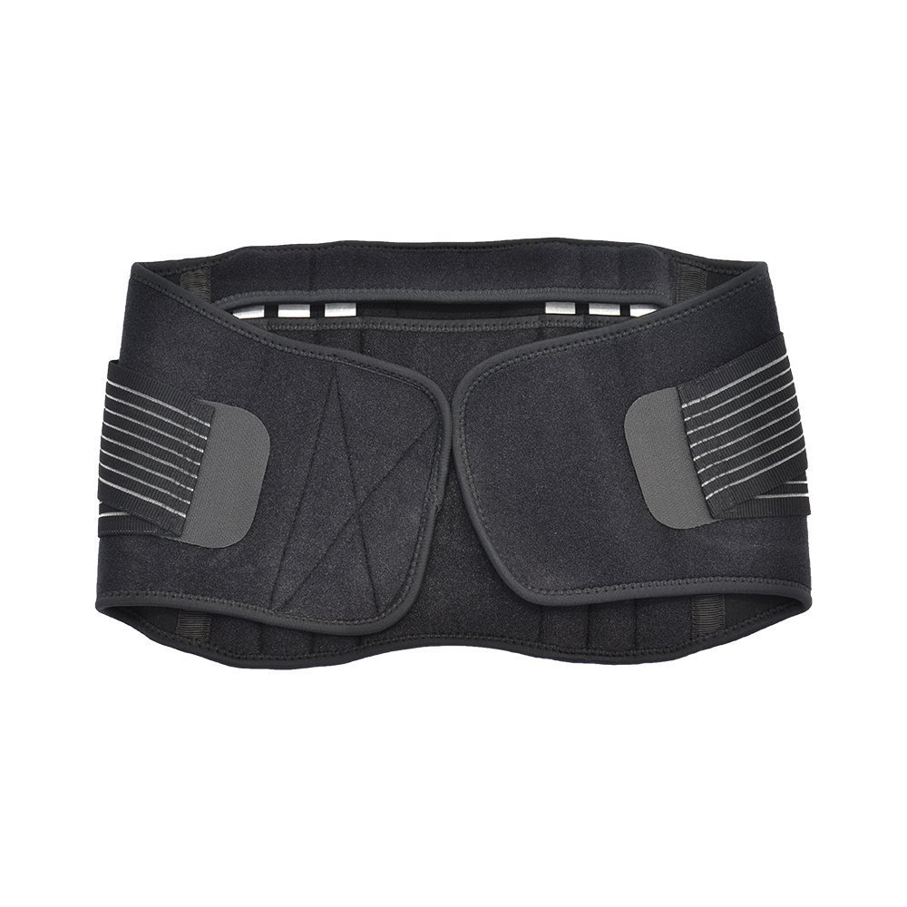 Removable steel stabilizers adjustable double pull straps breathable neoprene  lumbar support