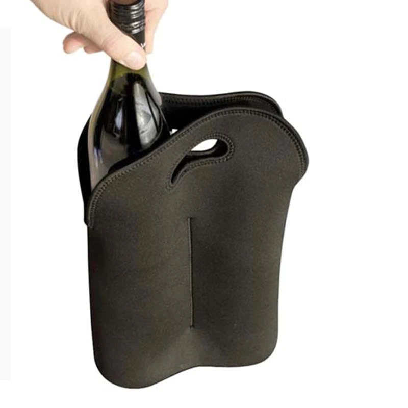 Double  bottle neoprene wine carrier tote bag water bottle holder