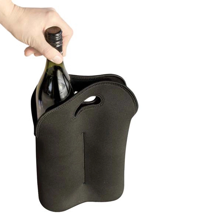 Double  bottle neoprene wine carrier tote bag water bottle holder-5