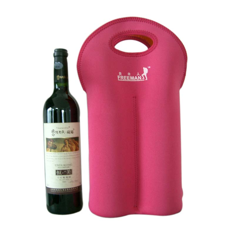 Double  bottle neoprene wine carrier tote bag water bottle holder-4