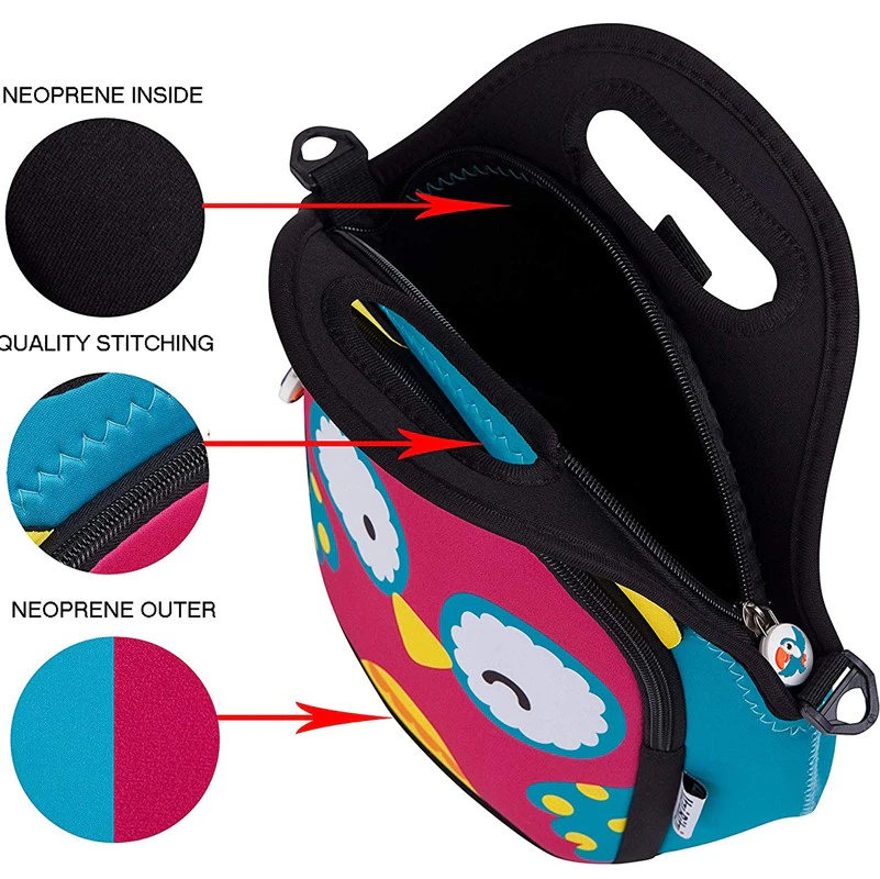 lunch neoprene bags with accessories pocket for travel
