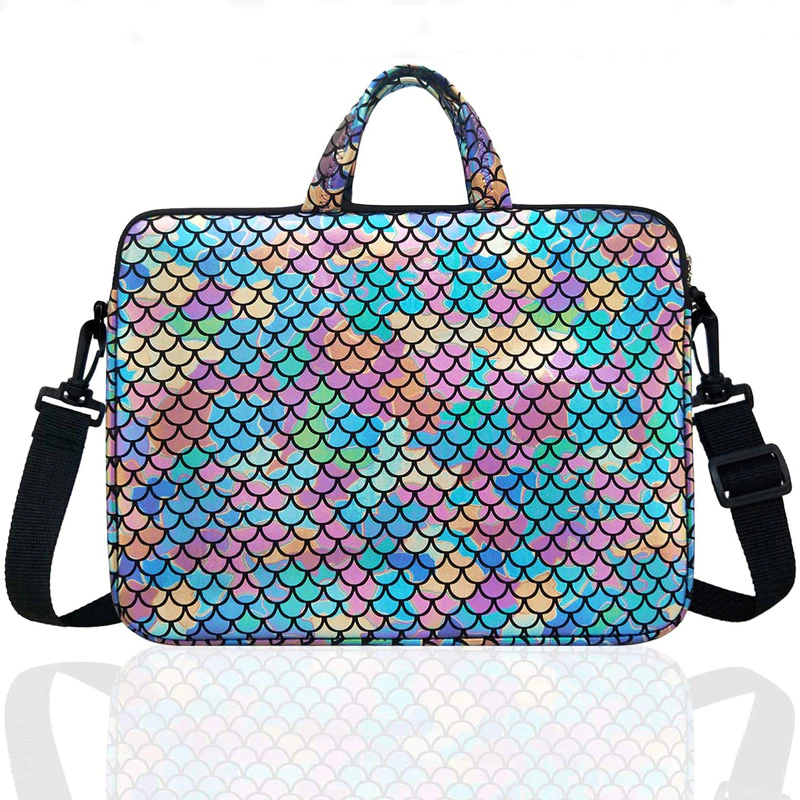 Richen 14 15  15.6 17.3 inch Laptop Shoulder Bag Messenger Bag Case Notebook Handle Sleeve Neoprene Soft Carring Tablet Travel Case with Accessories Pocket