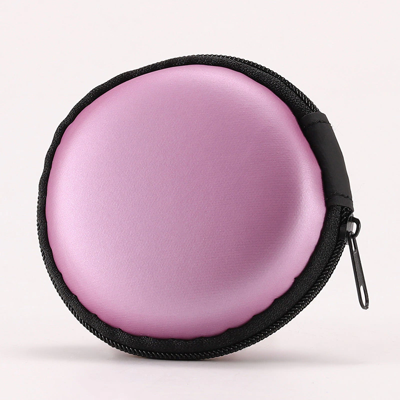 Earphone Carrying Case,  Round Shape Carrying Hard EVA Case Storage Bag for Earbuds Earphone Headset,USB Cable, Bluetooth or Wired Headset.