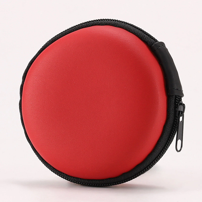 Earphone Carrying Case,  Round Shape Carrying Hard EVA Case Storage Bag for Earbuds Earphone Headset,USB Cable, Bluetooth or Wired Headset.